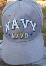 Navy 1775 Mage Cap Gray Cap Embroidered Snapback Official Licensed US Na... - £7.00 GBP