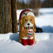 House of Lloyd 1988 Sad Eyes Puppy Dog Santa Hat Christmas Ornaments Rep... - $12.60