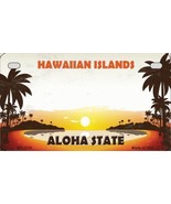 Hawaii State Background Metal Novelty Motorcycle License Plate - $25.74 CAD