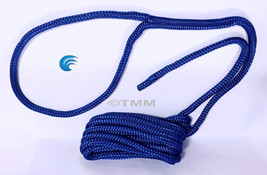 (1) Blue Double Braided 1/2&quot; x 20&#39; ft HQ Boat Marine DOCK LINE Mooring Rope - £20.07 GBP