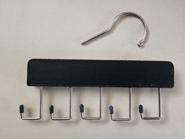 Hanging Tie Belt Holder 5 Rungs Black Closet - £3.90 GBP