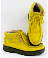 Men&#39;s First Down Yellow Leather Ankle High Boots Size 10.5 - $752.67 MXN
