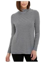 Jones New York Womens Turtleneck Top Size Medium Color Navy Combo - £18.87 GBP