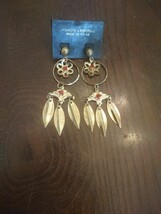 Fashion Earrings Red And Gold - Some Tarnish - $236.69 MXN
