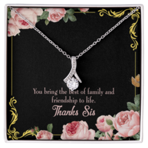 To My Sister Friendship to Life Alluring Ribbon Necklace Message Card - £52.07 GBP+