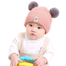 Autumn and Winter Children Cotton Double Ball Earmuffs Knitted Hat, Size:Without - £4.73 GBP