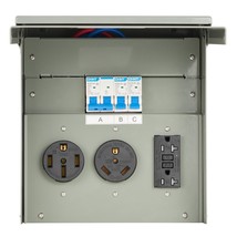 Temporary Power Outlet Panel RV Electrical Panel 20 30 50 Amp Outlet Box - $2,676.14 MXN
