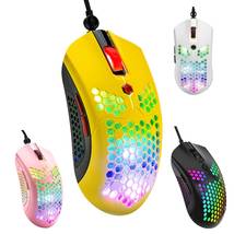 Lightweight PAW3325 RGB M5 Wried Gaming Mouse 12000 DPI with Honeycomb Shell - £19.98 GBP