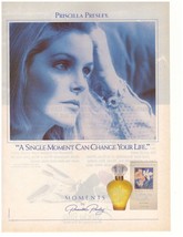 1992 Priscilla Presley Moments Perfume Fragrance Vintage Print Ad 1990s - $5.79