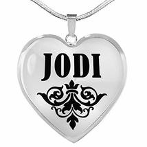 Jodi v01 - Heart Pendant Luxury Necklace Personalized Name Gifts - £31.56 GBP