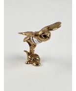 Small golden flying owl crystal body figurine flying wings landing statu... - £20.07 GBP