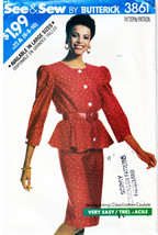 Misses' TOP & SKIRT Vintage 1989 Butterick Pattern 3861 Sizes 6-8-10 UNCUT - $12.00
