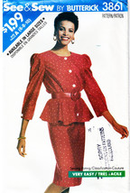 Misses&#39; TOP &amp; SKIRT Vintage 1989 Butterick Pattern 3861 Sizes 6-8-10 UNCUT - £9.50 GBP