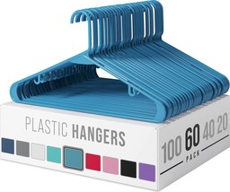 Clothes Hangers Plastic 60 Pack - Blue Plastic Hangers - The - £79,834.99 GBP
