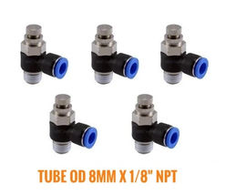 5 Pcs, Air Flow Control Valve Tube OD 8mm X  1/8" NPT Pneumatic Push In ... - $24.38