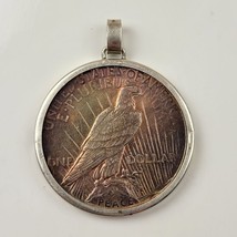 1923-P Peace Dollar USA Silver Coin 90% Silver Pre-1933 Toned In Sterling Bezel - £54.35 GBP