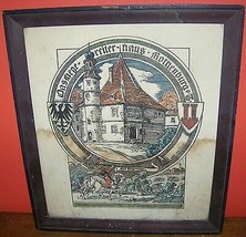 c1899 Antique Georg Barlosius Woodblock Print Hegereiterhaus Rothenburg Bavaria - £21.01 GBP