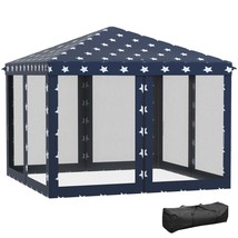 Outsunny 10&#39;x10&#39; Pop Up Canopy Tent w/Netting, EZ Up Screen House - $174.99