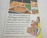 Swanson Dinner Mom with Candle in Dinner for son cat Vintage Print Ad 1967 - $9.98