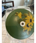 Vintage General Store Counter Glass Slanted Penny Candy Jar w Metal Lid - $45.00