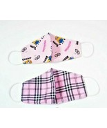 2 PINK pack Kid HANDMADE FACE COVER Adult Teen MASK custom Pink Plaid mi... - £7.54 GBP