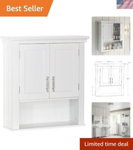 Elegant Two-Door Wall-Mount Bathroom Cabinet with Adjustable Shelf - White - $1,746.57 MXN