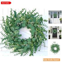 Spring Wreath 22 Inch Green Eucalyptus Leaves and Berries for Front Door... - $47.47
