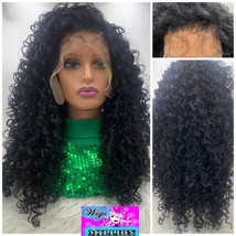 Donnie&quot; 13X6 HD Curly Transparent Swiss Lace Frontal, Synthetic W/Baby Hairs, Sy - £74.70 GBP