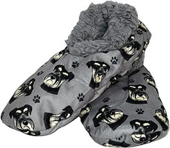 Schnauzer Dog Slippers Comfies Unisex  Soft Lined Animal Print Booties - $18.80