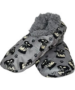 Schnauzer Dog Slippers Comfies Unisex  Soft Lined Animal Print Booties - £14.76 GBP