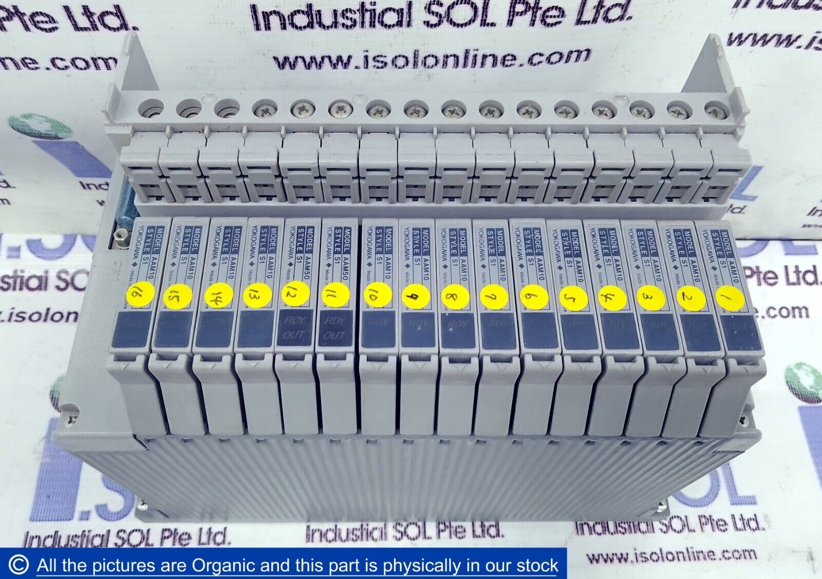 YOKOGAWA AAM10 x14/ AAM50 x2 Analog Modules W/ AMN11 PLC Chassis Base Unit - $1,059.00