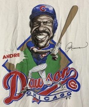 Vintage Chicago Cubs T Shirt Andre Dawson Caricature Single Stitch Salem 80s 90s - £39.32 GBP