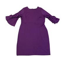 Eloquii Purple Bow Bell Sleeve Knee Length Sheath Dress Plus Size 18 - $41.82