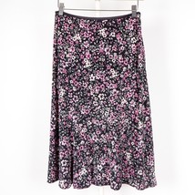 Casual Corner Annex Skirt Women S Petite Floral Black Purple White Elastic Waist - £16.26 GBP