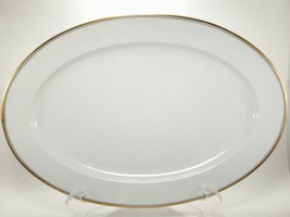 Hutschenreuther Burley Tyrell 14.5" Oval Serving Platter White Gold Band Antique - £66.82 GBP
