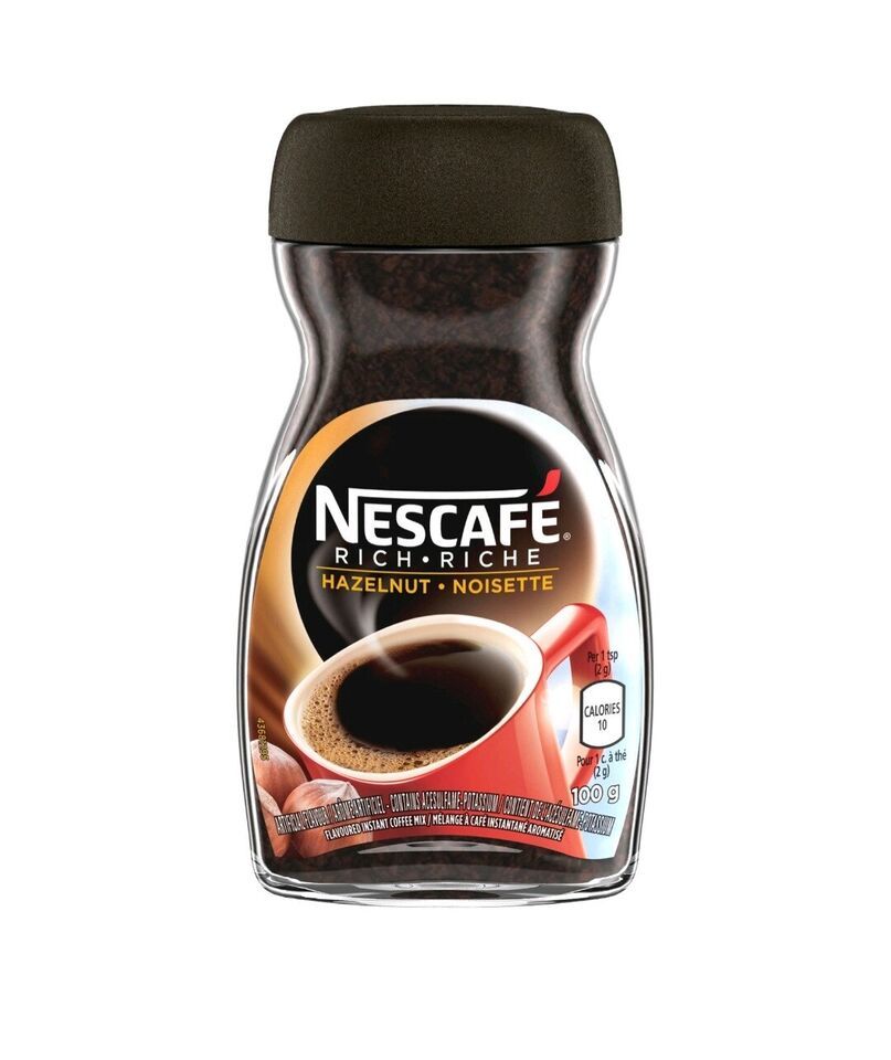 Primary image for 10 x Nescafe Rich Hazelnut Instant Coffee from Canada 100g , 3.5 oz each