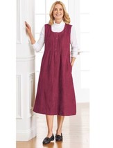 Essentials Corduroy Pintuck Jumper Item 8W315217 Berry Color Size XL - $46.06