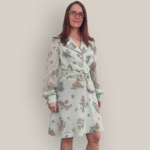 70s Floral Print Mini Dress Long Sleeve Vintage Young Innocent Arpeja S - £36.97 GBP