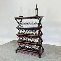 Freestanding Wine Rack: 26 Bottle Walnut Storage - $222.99