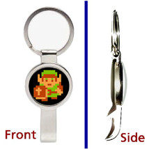 8-Bit The Legend of Zelda Link Pendant or Keychain silver secret bottle ... - £9.93 GBP
