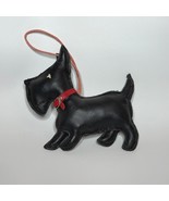 Black Faux-Leather Scottie Dog Scottish Terrier Christmas Ornament - $276.80 MXN