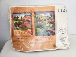 Vintage Creative Circle Needlepoint Kit 1424 Harvest Time 1426 Country Hollow - £19.56 GBP