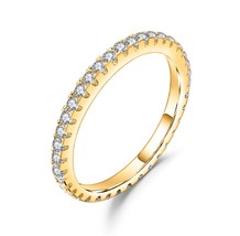 Wedding Bands EF Color Moissanite Rings for Women 585 14K 10K 18K Gold 925 Silve - £61.23 GBP
