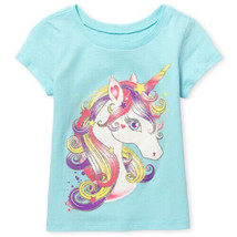 NWT The Childrens Place Unicorn Baby Girls Short Sleeve Shirt 18-24 Months - £4.77 GBP
