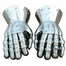 Medieval Functional Gauntlets Gloves 18 gauge Steel Knight Armor Costume - £77.37 GBP