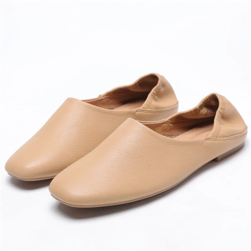 Ladies Flats new ballerinas soft leather moccasins slip on retro grandma shoes s - £35.67 GBP