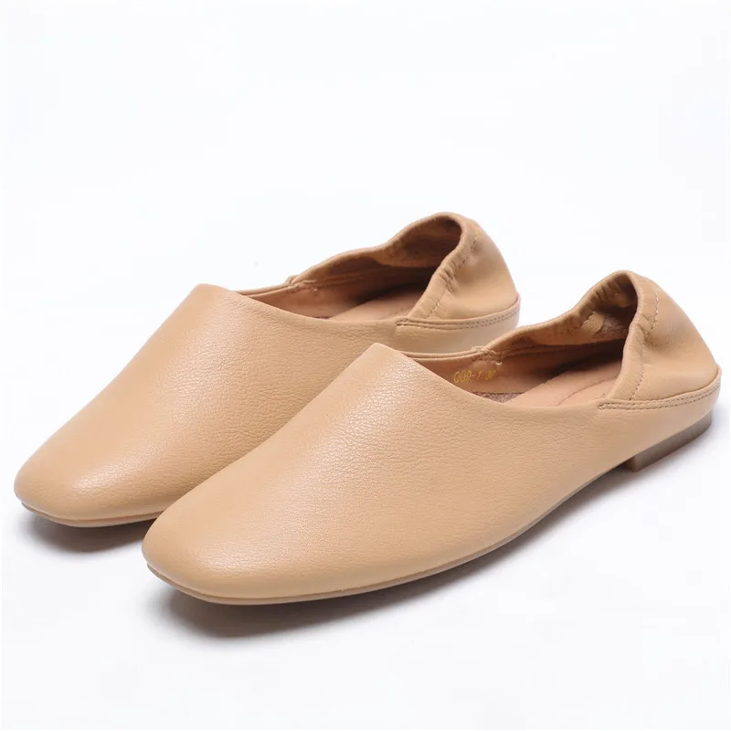 Ladies Flats new ballerinas soft leather moccasins slip on retro grandma shoes s - £34.98 GBP