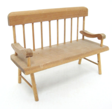 Dollhouse Miniature Fomerz Wooden Bench Arms Spindle Back Made in Japan - £3.69 GBP