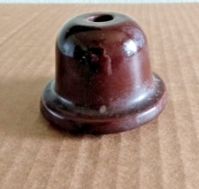 Vintage Porcelain Electrical telephone Cap insulator Brown EUC - £19.22 GBP