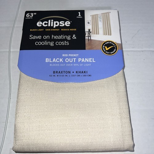Braxton Thermaback Light Blocking Curtain Panel Khaki (42&quot; x 63&quot;) Black Out - $21.77